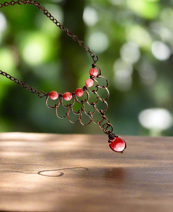 Rhodochrosite Handcrafted Necklace - Connie’s Crystals