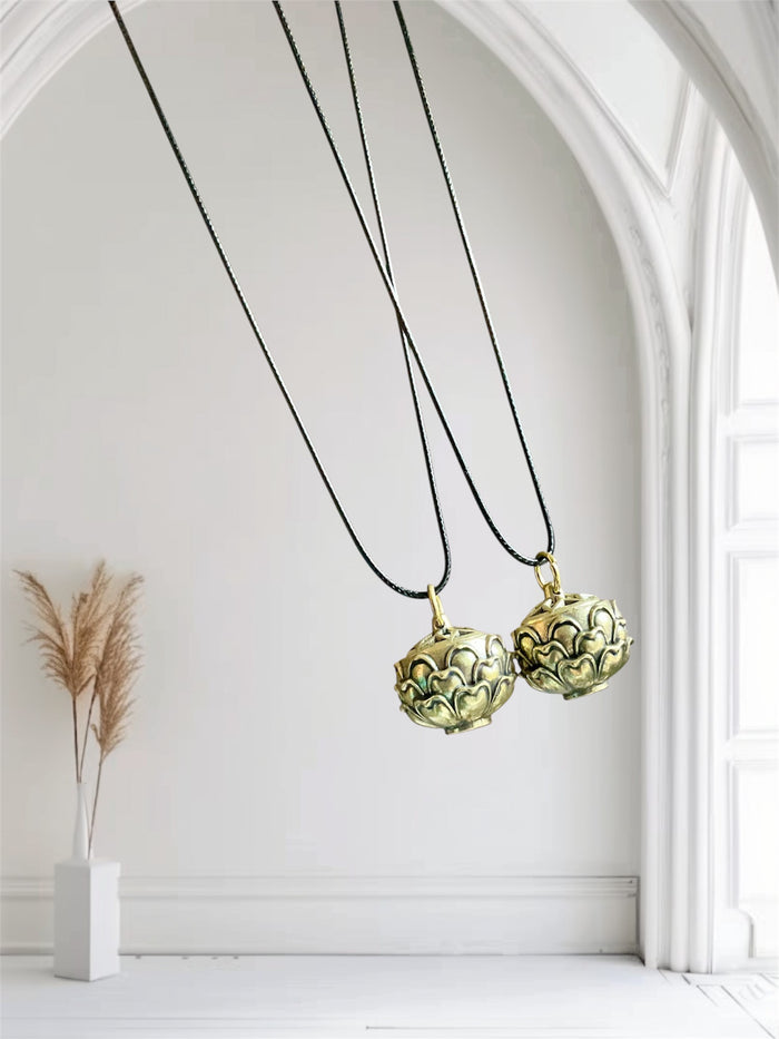 Brass Lotus Aromatherapy Pendant