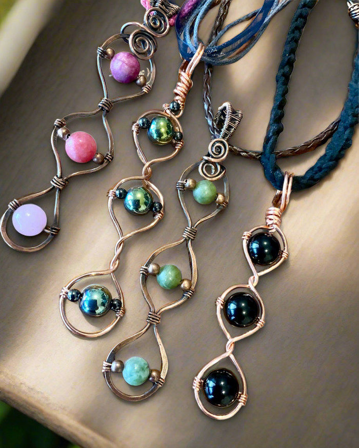 Gemstone Triple Stone Pendants - Connie’s Crystals