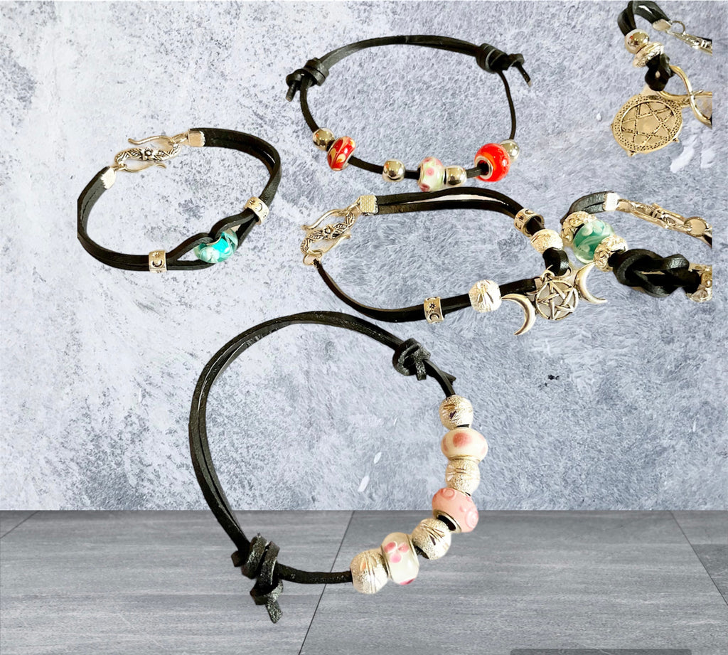 Leather Handmade Bracelets - Connie’s Crystals