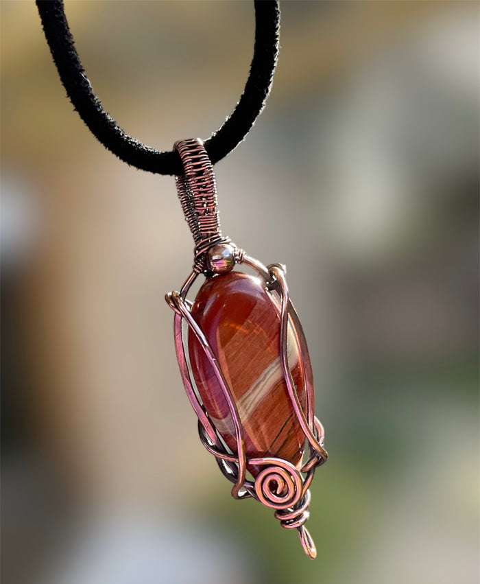 Red Jasper Wire Wrapped Pendant - Connie’s Crystals