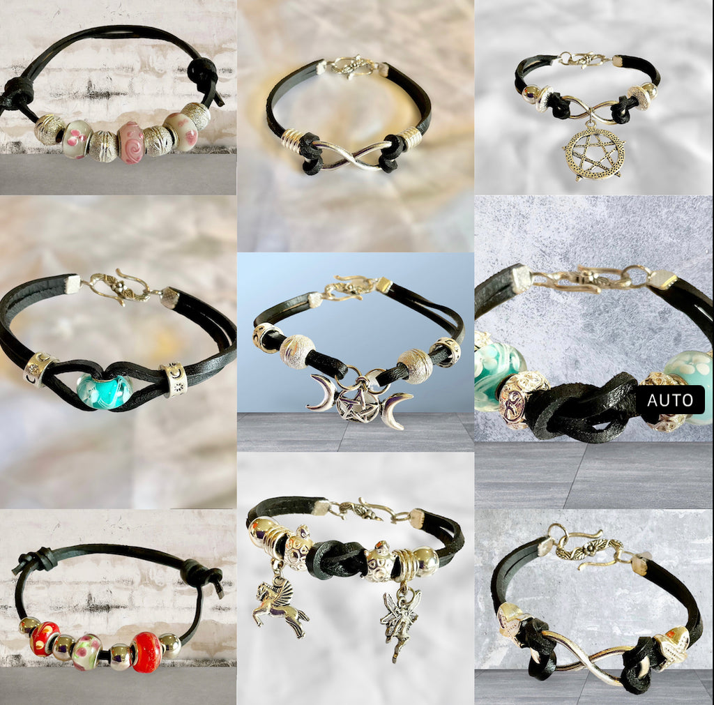 Leather Handmade Bracelets - Connie’s Crystals