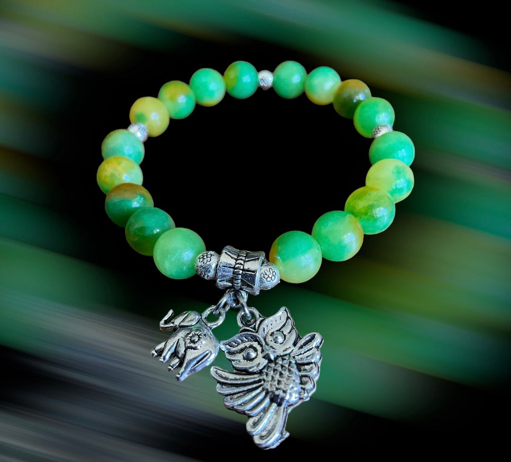 Green Chalcedony Stretch Bracelet - Connie’s Crystals