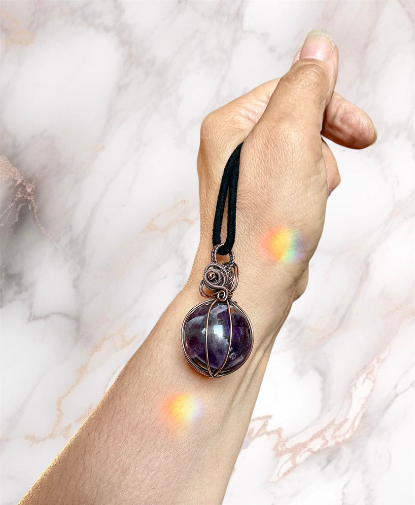 Amethyst Sphere Pendants