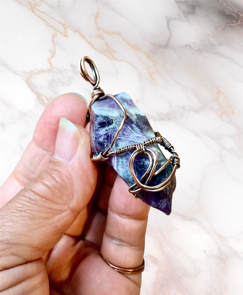 Amethyst Tumbled Polished Points Pendants