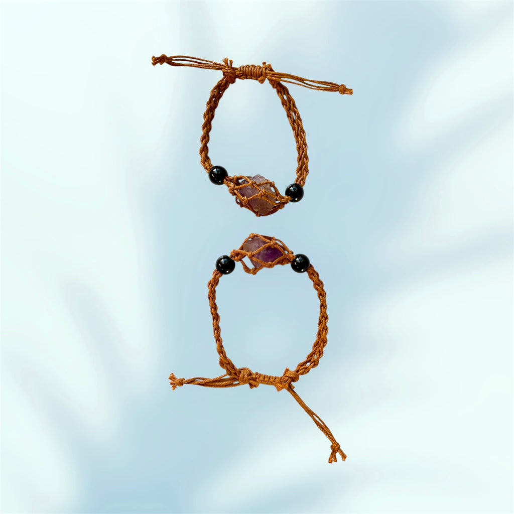 Amethyst Macrame Adjustable Bracelets