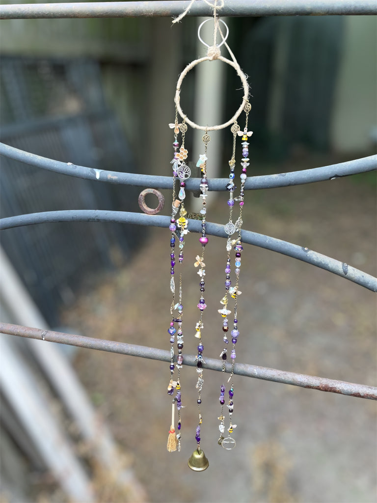 Custom Witch Bell Chimes - Maroon & Red Theme - Connie’s Crystals 