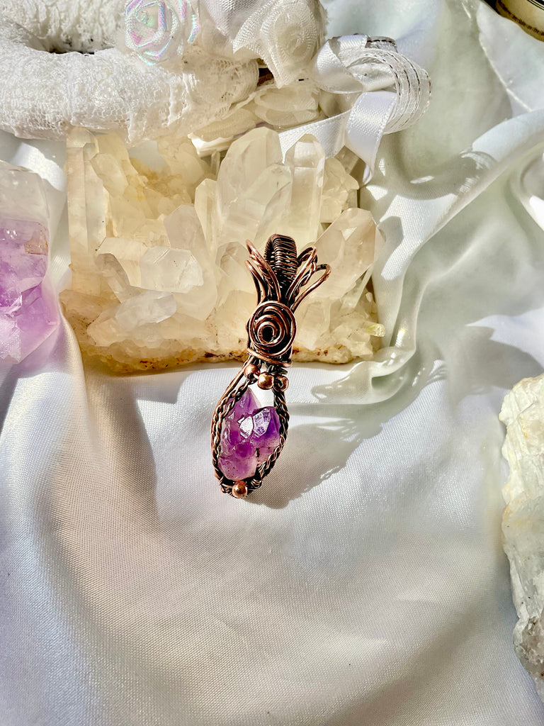 Amethyst Raw Elestial Pendant