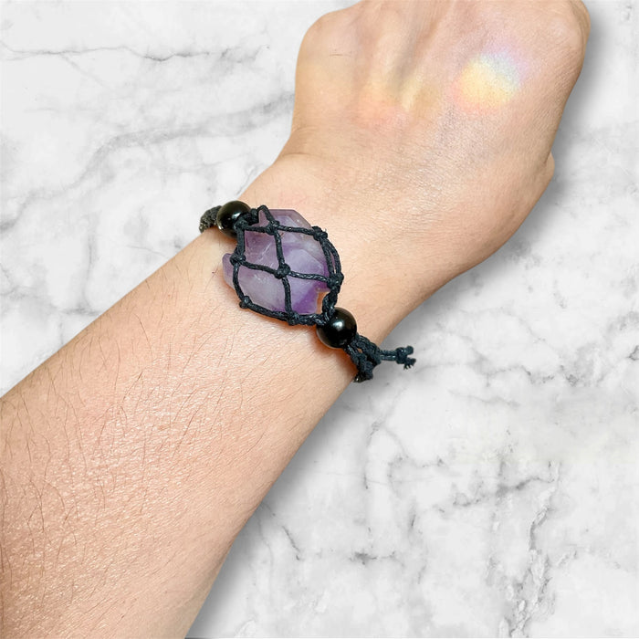 Amethyst Macrame Adjustable Bracelets
