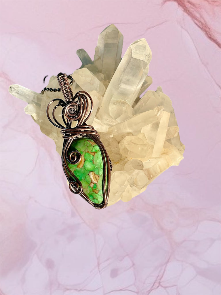 Pear Shaped Crystal Wire Wrapped Pendants