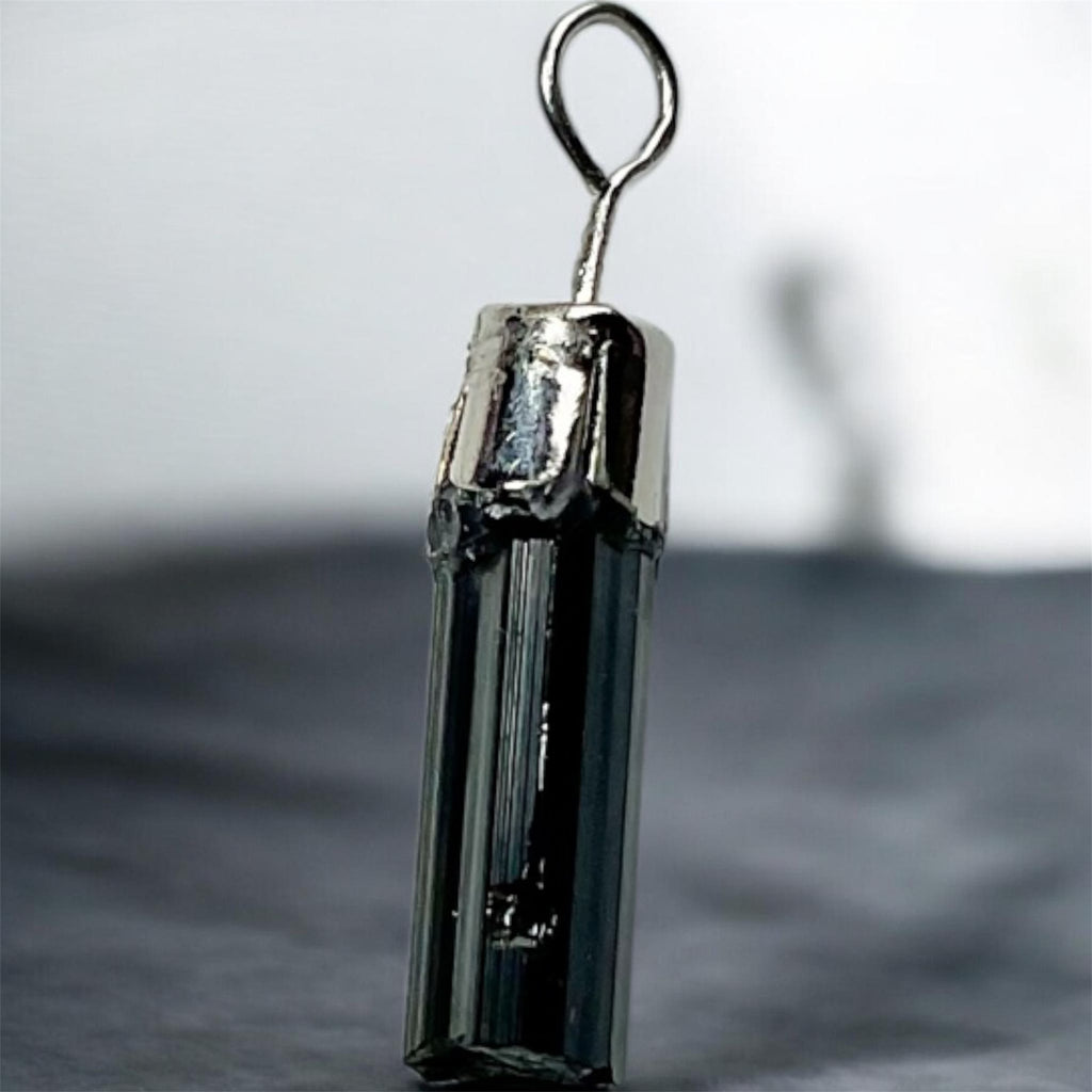 Black Tourmaline & Epidote in Black Tourmaline Pendants