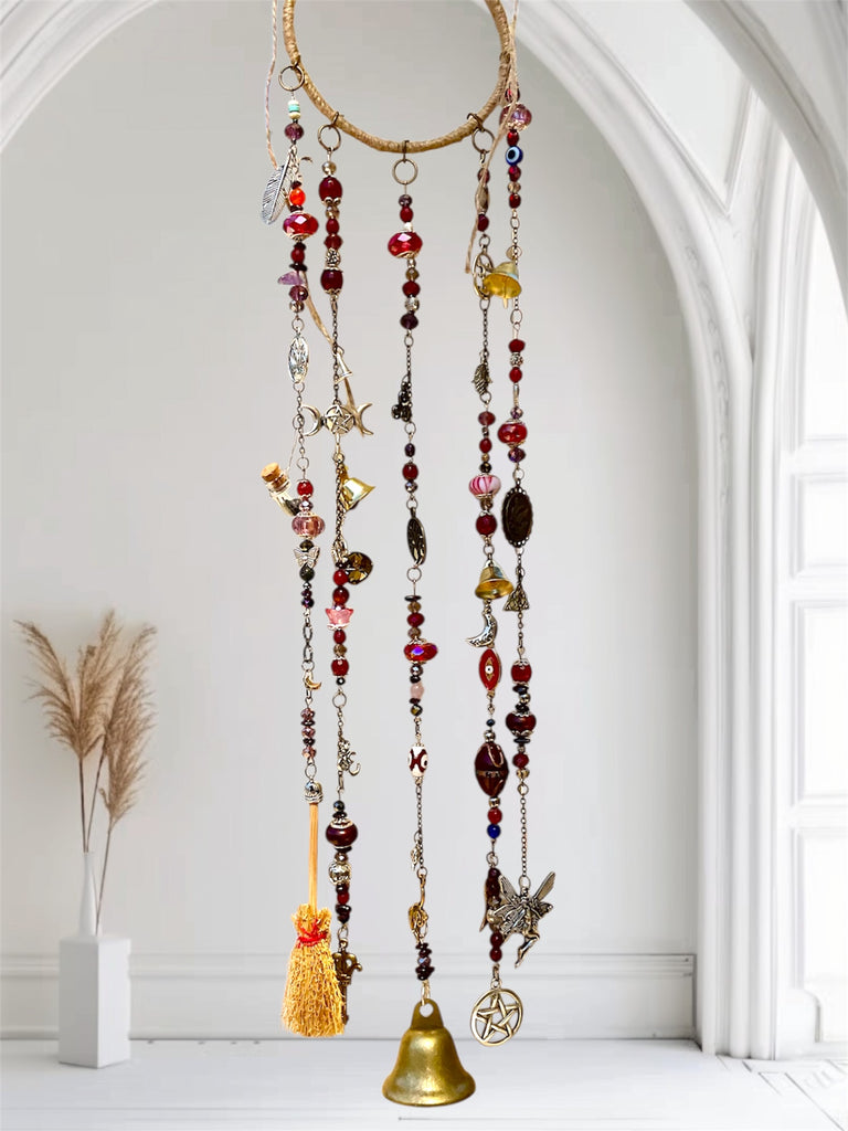 Custom Witch Bell Chimes - Maroon & Red Theme