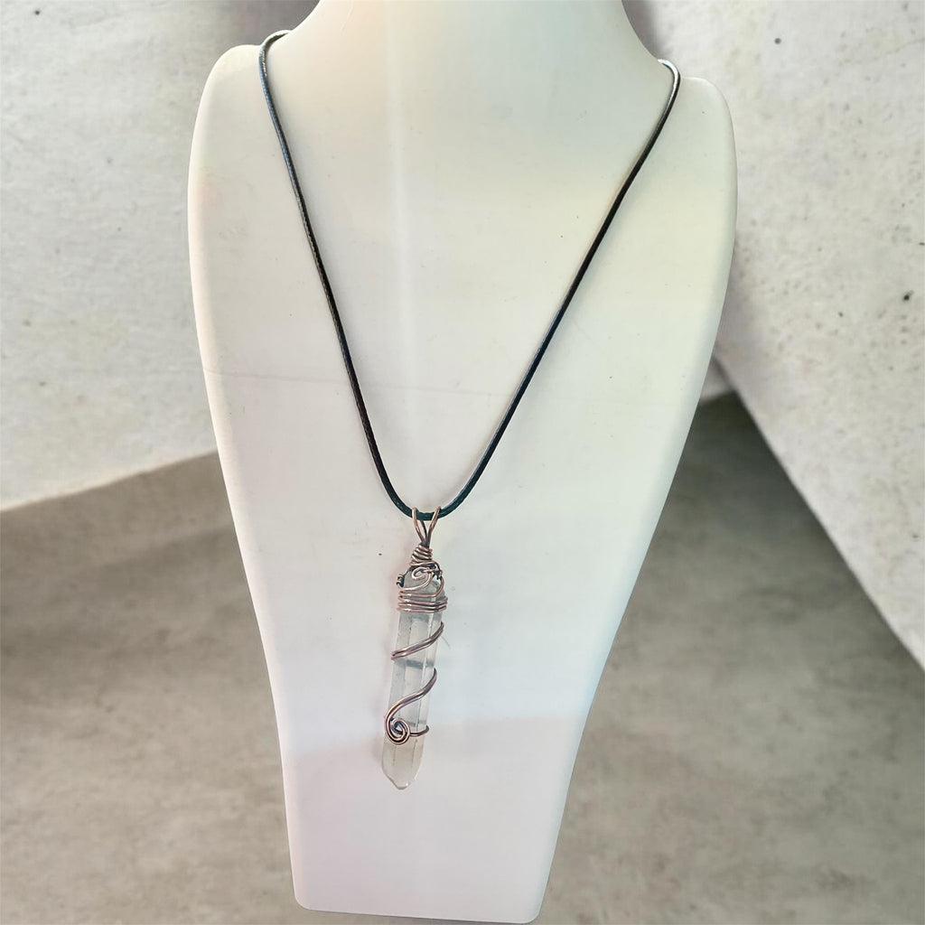 Clear Quartz Wire Wrapped Point Pendant
