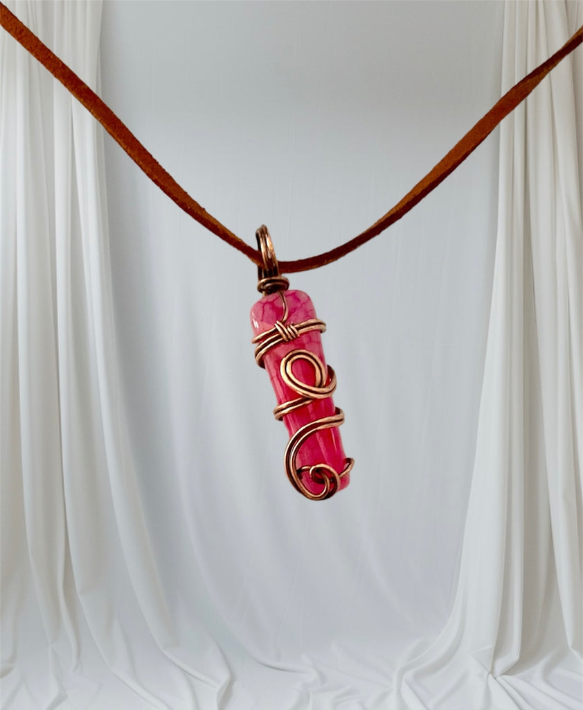 Pink Dragon Vein Wire Wrapped Points