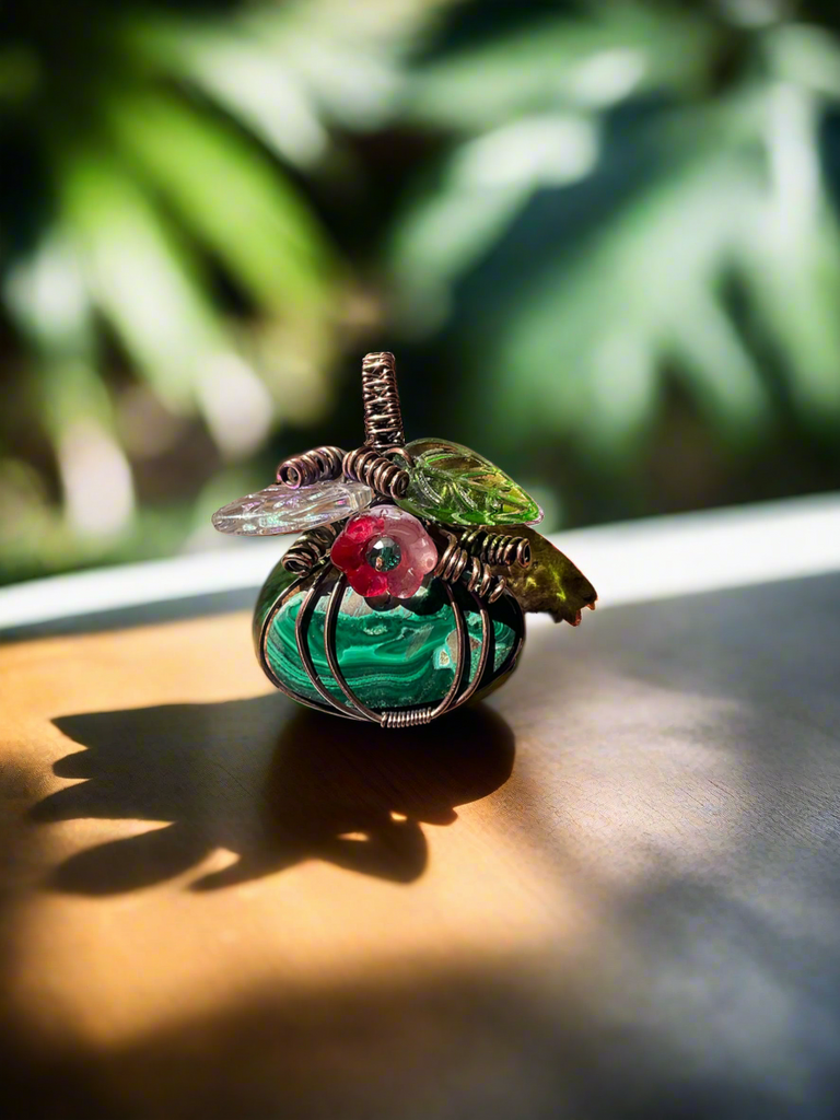 Malachite Pumpkin Pendant