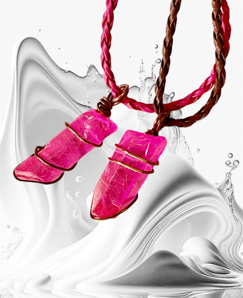 Pink Aura Quartz Points