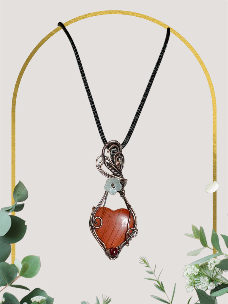Red Jasper Heart Pendants