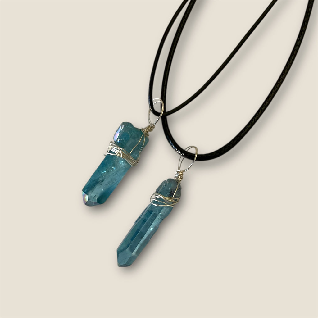 Aqua Aura Points in Sterling Silver