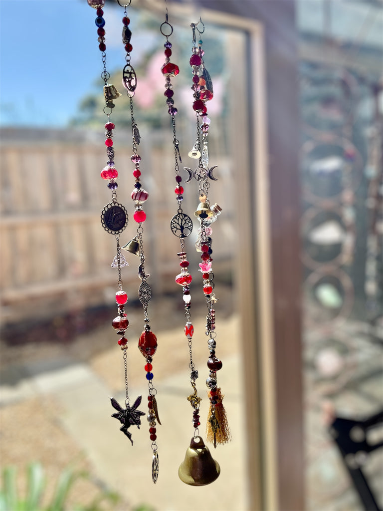 Custom Witch Bell Chimes - Maroon & Red Theme