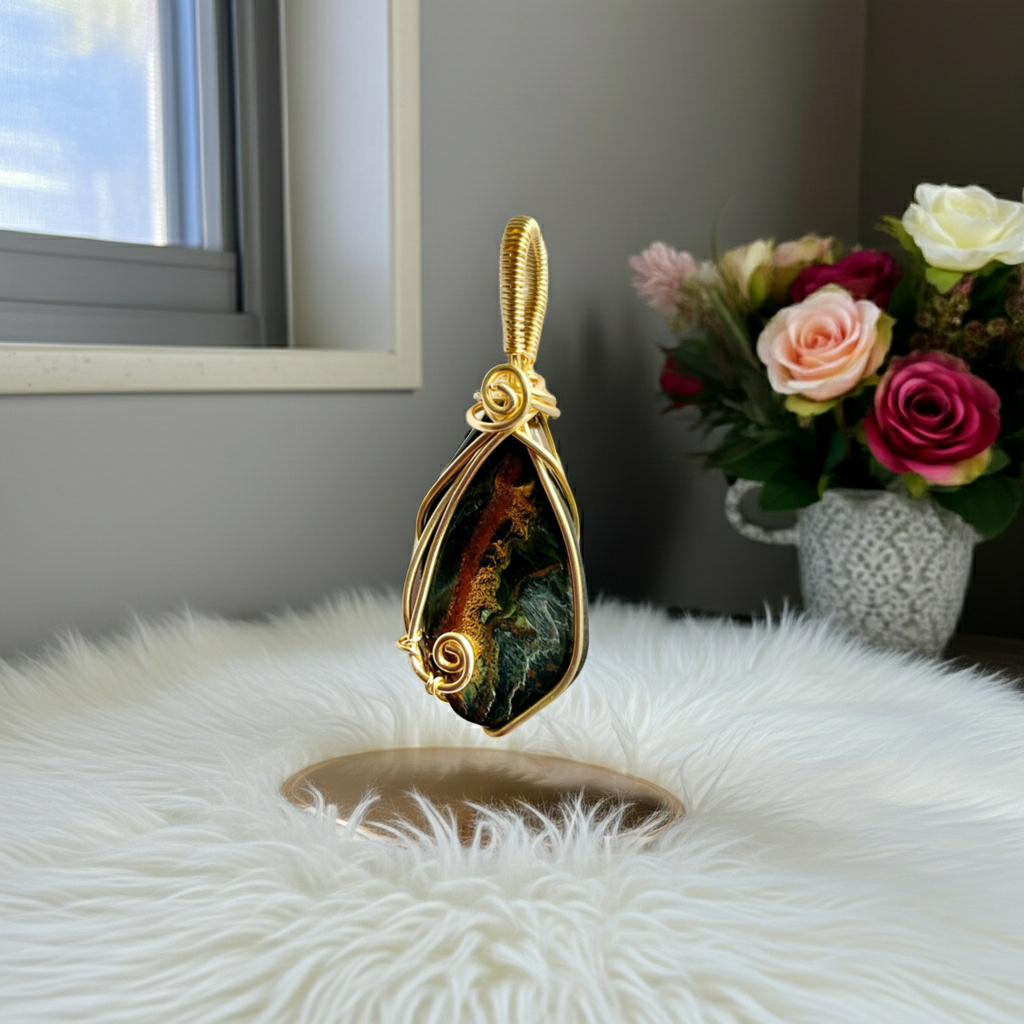 Tiger Eye 14K Gold-Plated Wire Wrapped Pendants