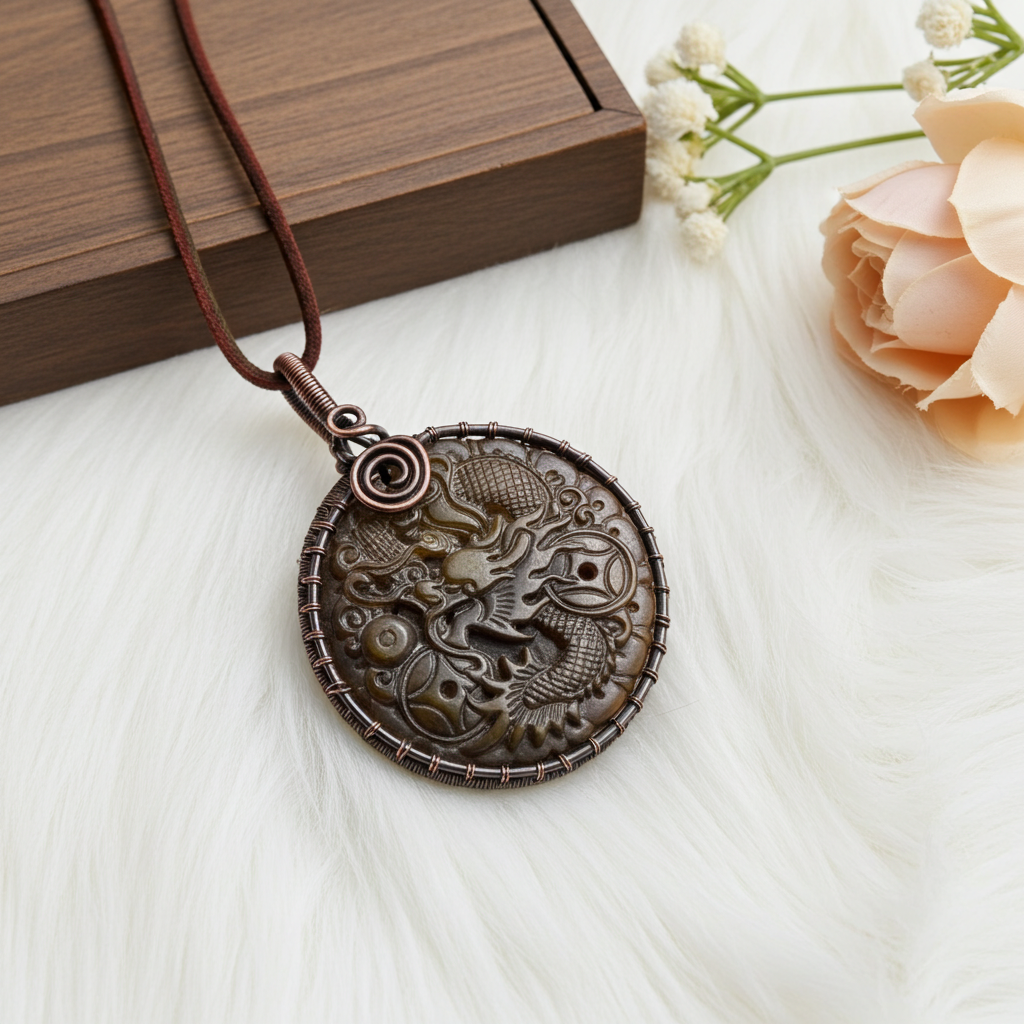 Old Jade Dragon Pendant - Connie’s Crystals 
