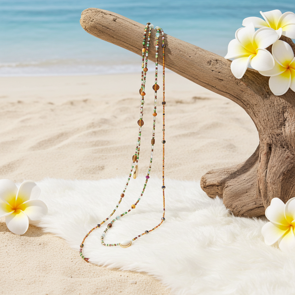 Hippie Boho Beaded Necklace And Bracelet.