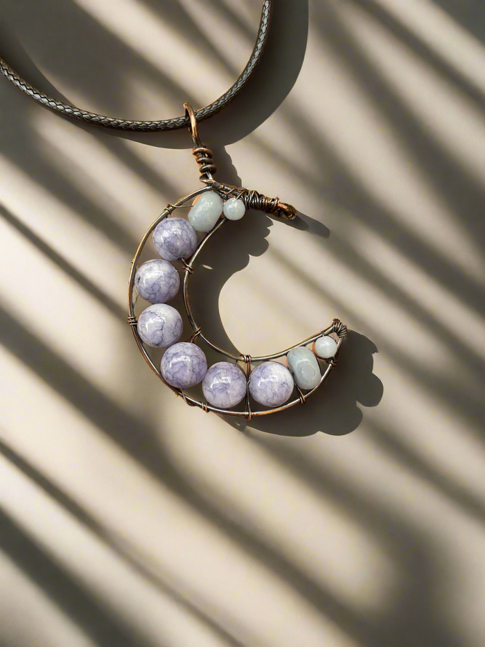 Celestite Moon Pendant