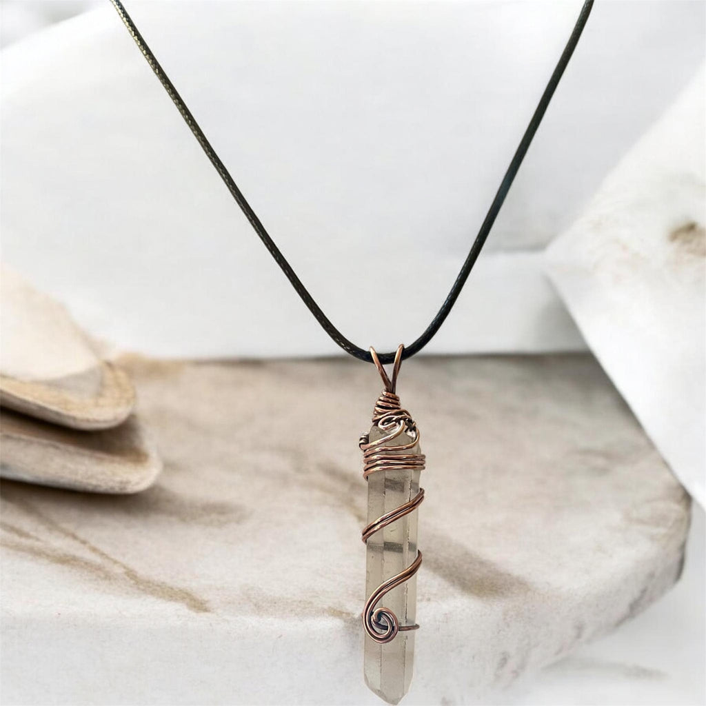 Clear Quartz Wire Wrapped Point Pendant