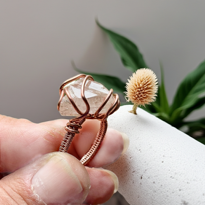 Peach Topaz Handcrafted Ring