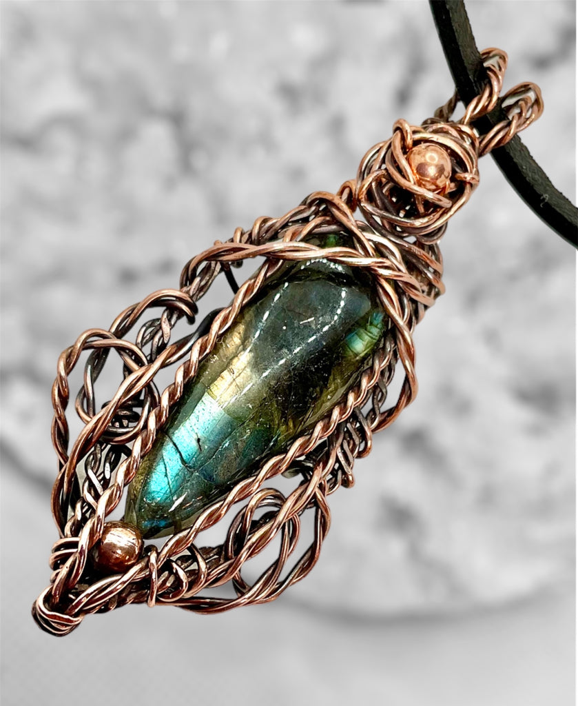 Labradorite Wire Wrapped Pendant - Connie’s Crystals 
