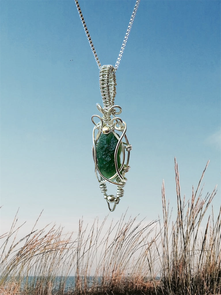 Moldavite In Sterling Silver.