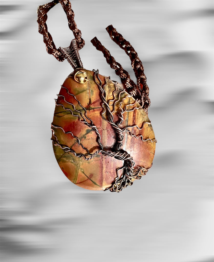 Cherry Creek Jasper Wire Wrapped Tree Of Life Pendant - Connie’s Crystals 
