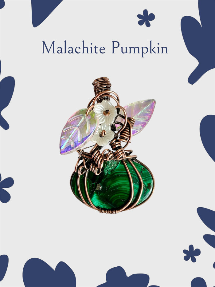 Malachite Pumpkin Pendant
