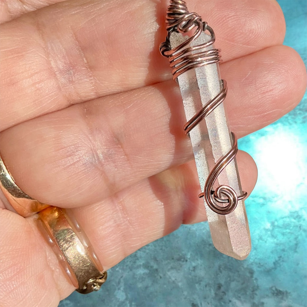 Clear Quartz Wire Wrapped Point Pendant