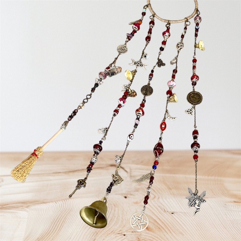 Custom Witch Bell Chimes - Maroon & Red Theme