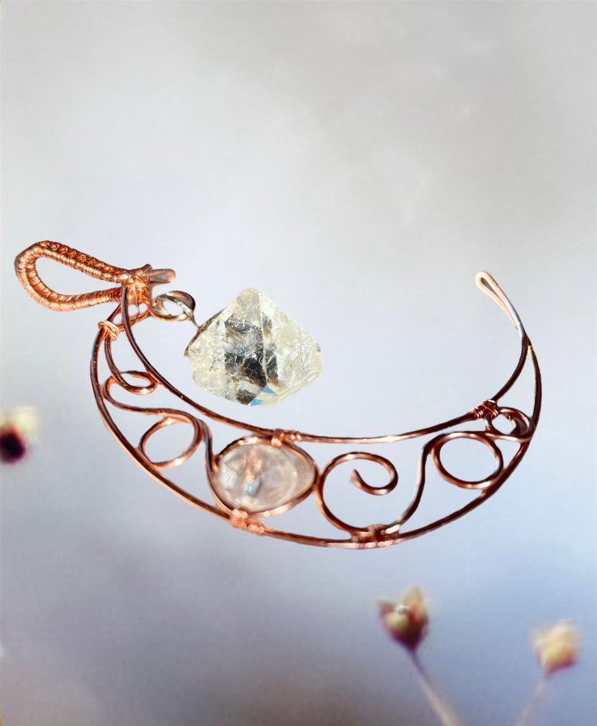 Crescent Moon with Apophyllite Pendant/Suncatcher