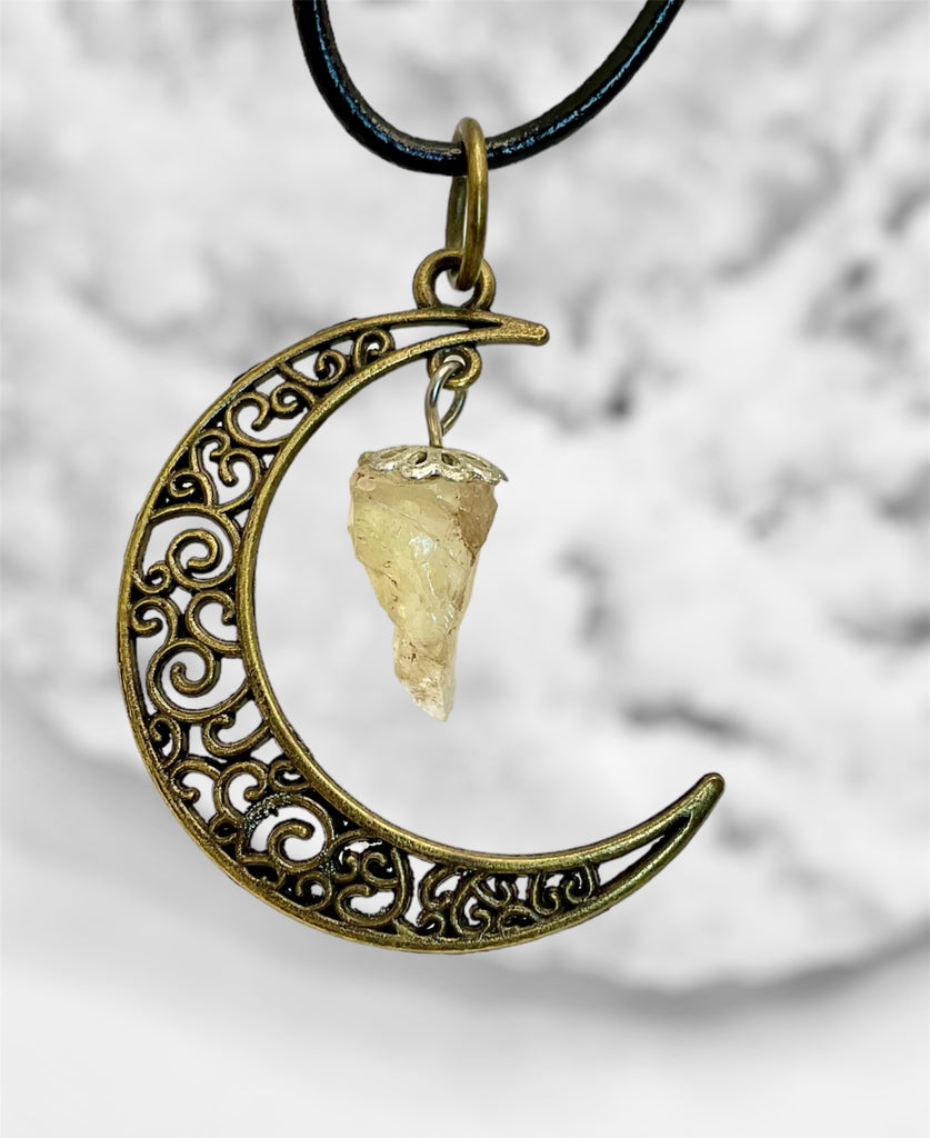 Crescent Moon Gemstone Pendants - Connie’s Crystals 