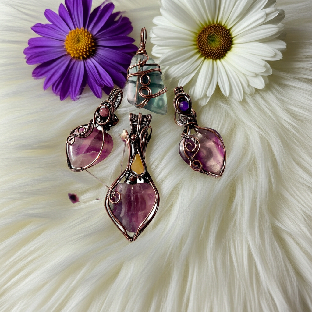 Rainbow Fluorite Pendants