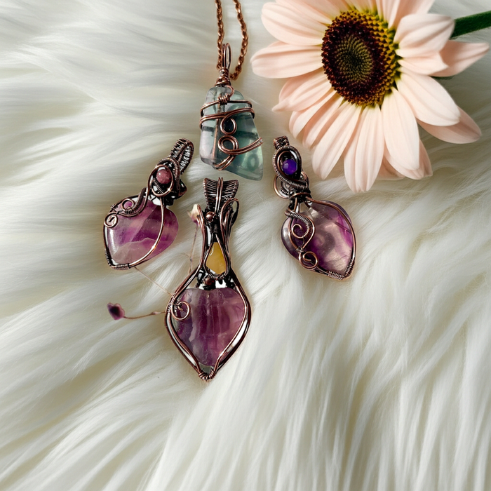 Rainbow Fluorite Pendants