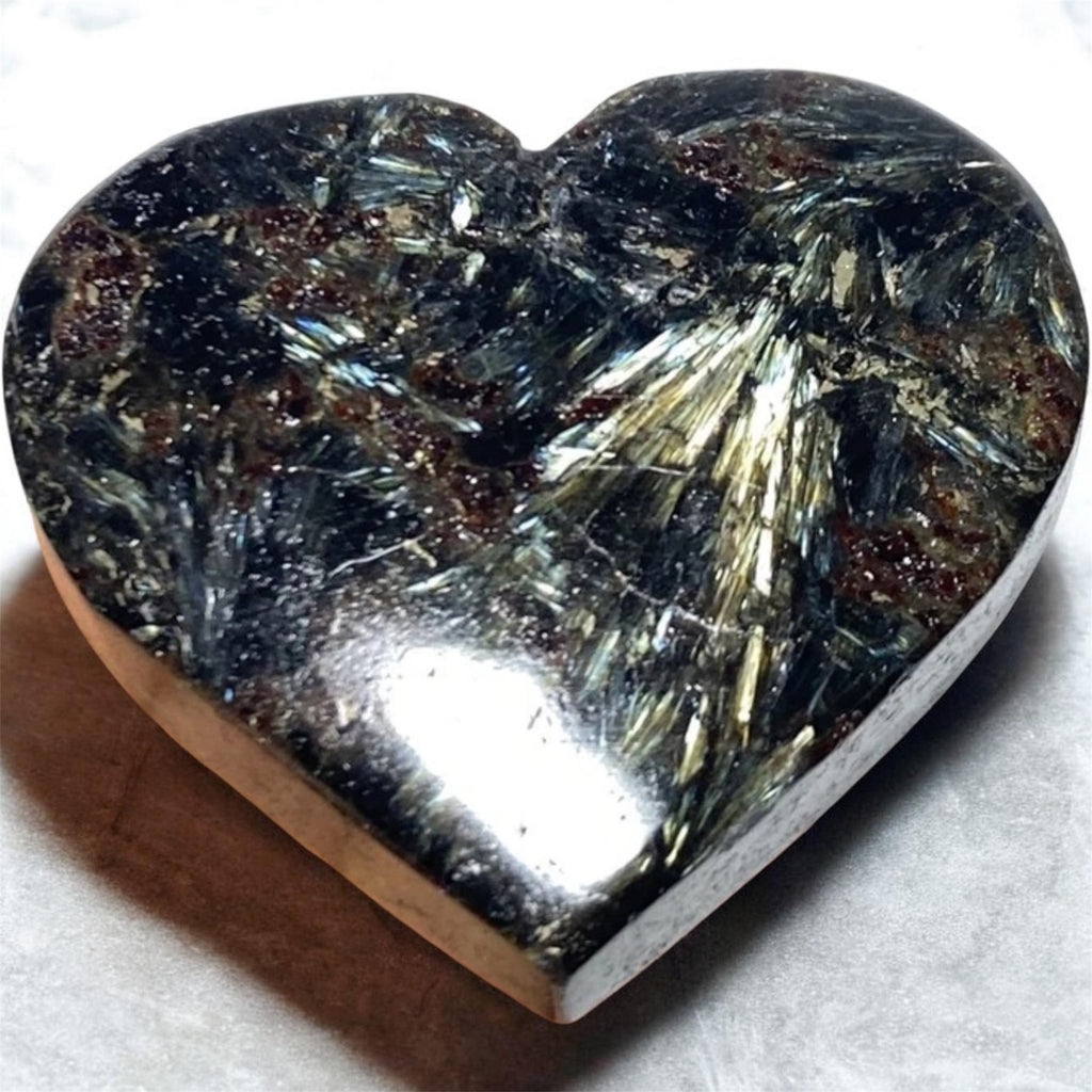 Blue Flash Astrophyllite Hearts