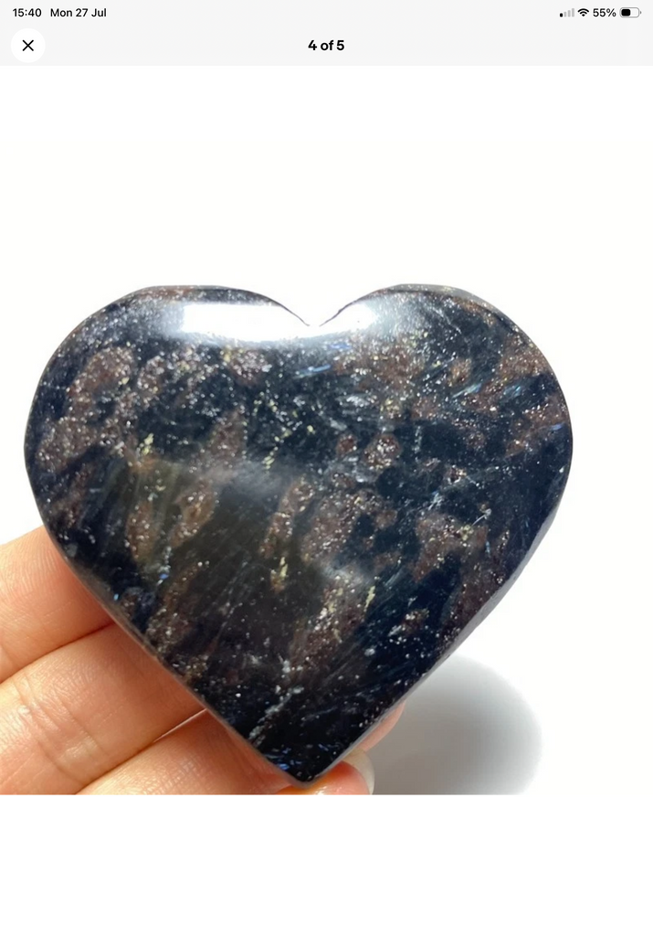 Blue Flash Astrophyllite Hearts