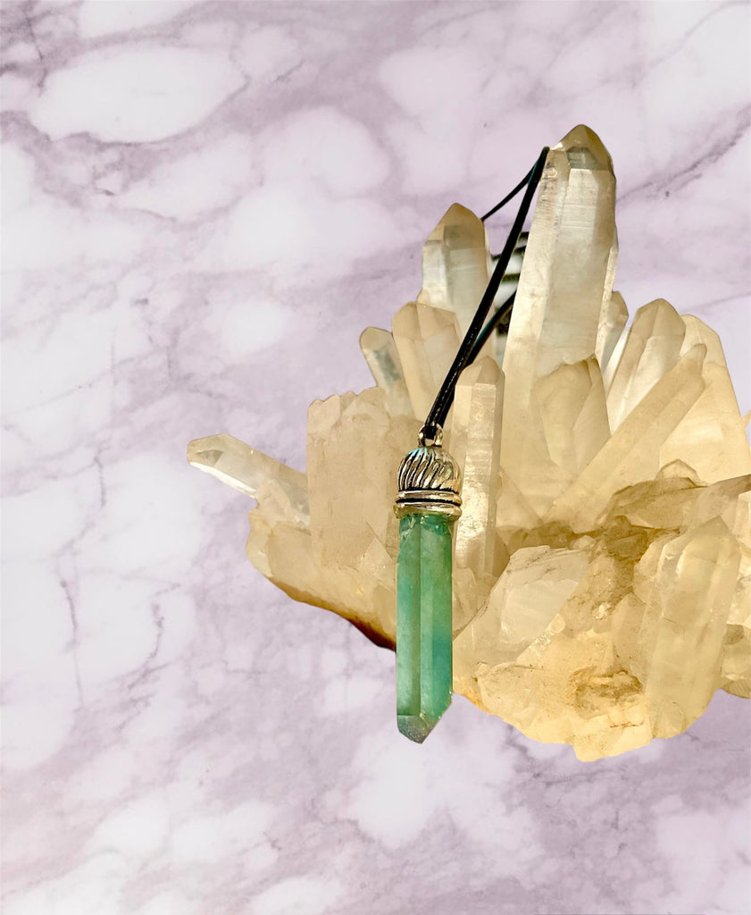 Aqua Aura Quartz Wire Wrapped Point