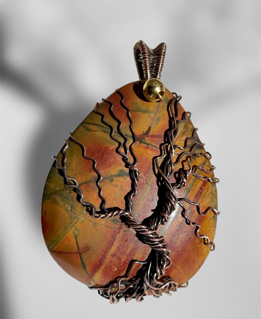 Cherry Creek Jasper Wire Wrapped Tree Of Life Pendant - Connie’s Crystals 