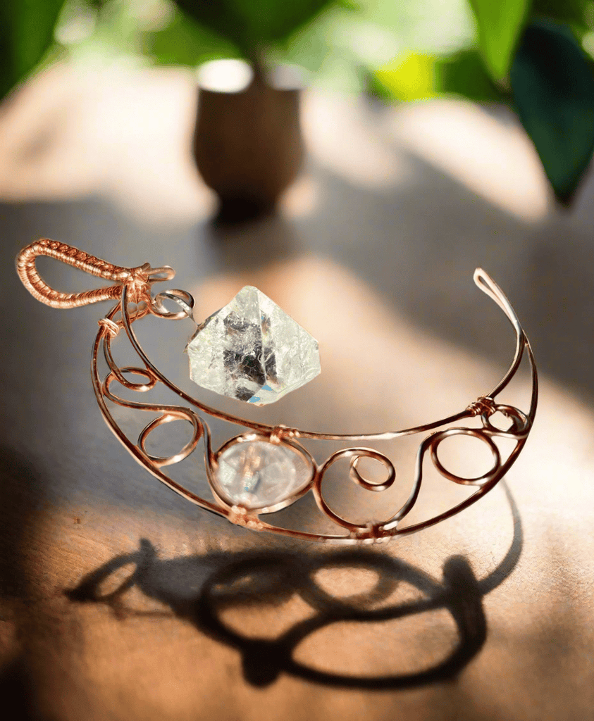 Crescent Moon with Apophyllite Pendant/Suncatcher