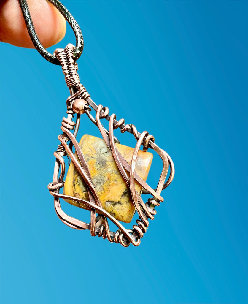 Mexican Crazy Lace Agate Pendant - Connie’s Crystals 
