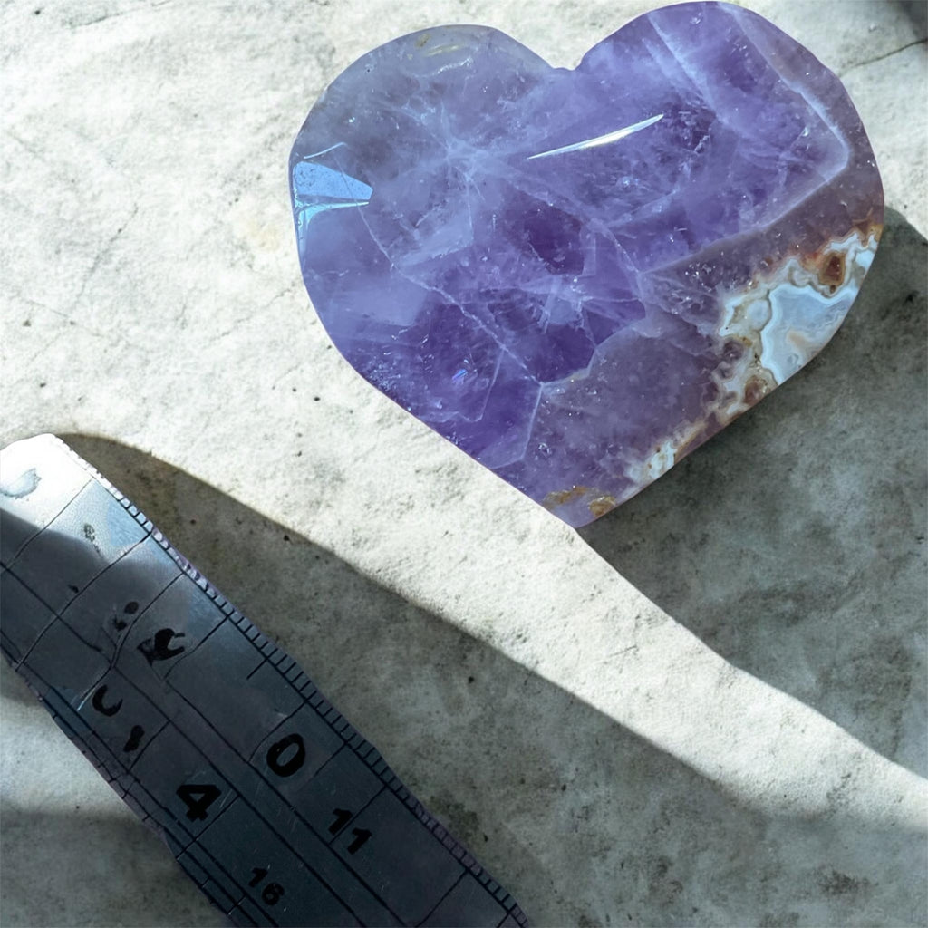 Auralite Amethyst Crystal Hearts