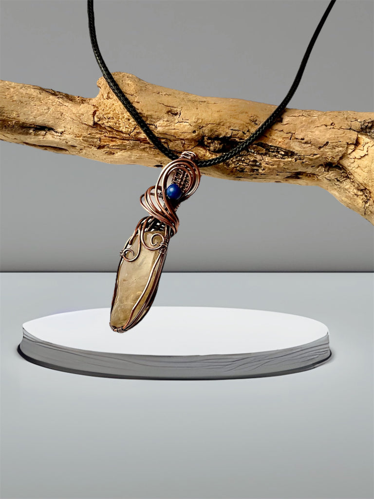 Golden Topaz With Lapis Lazuli