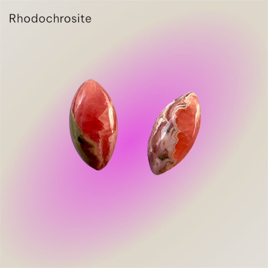 Rhodochrosite Earrings With Rose Quartz