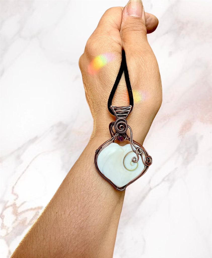 Shiva Eye Shell Wire Wrapped Pendant