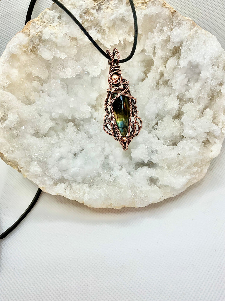Labradorite Wire Wrapped Pendant - Connie’s Crystals 